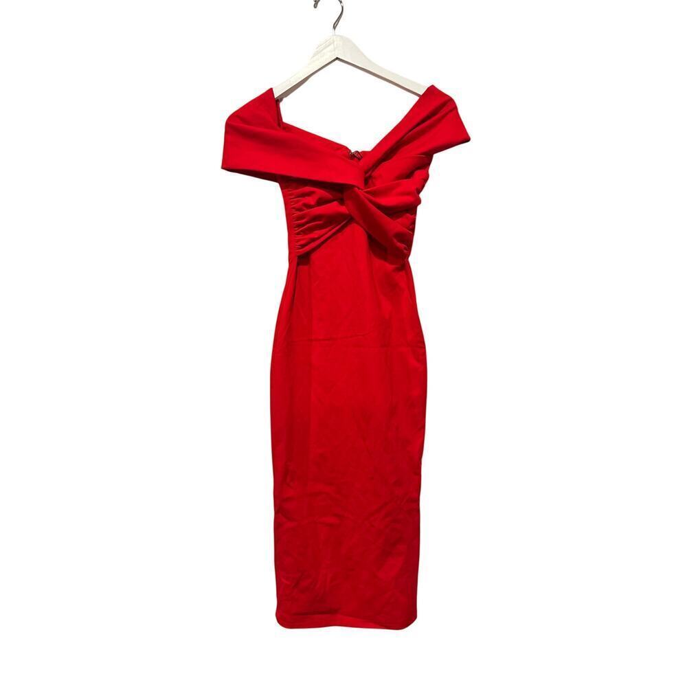 NEW Atori REVOLVE Date Cocktail Red Lili Dress Size 2 Off Shoulder Flattering - Picture 2 of 14